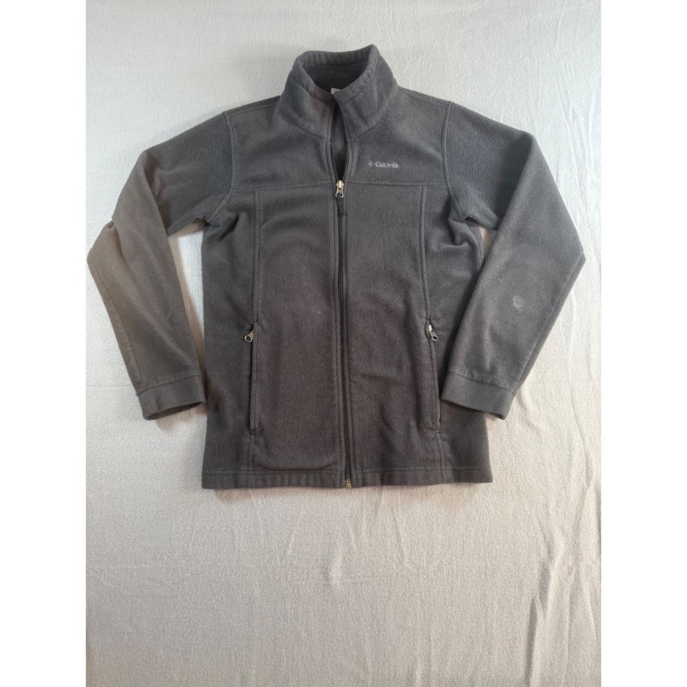 Columbia Kids Gray Full Zip Fleece Jacket Size L 14/16 Charcoal Outdoor Layer